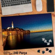 Asil Hobi Hırvatistan Günbatımı-Gece-Deniz Yapboz-Ayak Destekli Çerçeveli 240 Parça Puzzle
