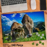 Asil Hobi Inek-Sığır-Kırsal-Tarım-Çiftlik Yapboz-Ayak Destekli Çerçeveli 240 Parça Puzzle