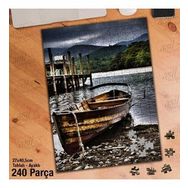 Asil Hobi İskele-Göl-Sandal-Doğa Yapboz-Ayak Destekli Çerçeveli 240 Parça Puzzle