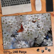 Asil Hobi Japon Kiraz Ağaçı-Bitki-Beyaz Çiçek Yapboz-Ayak Destekli Çerçeveli 240 Parça Puzzle