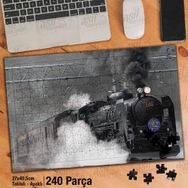 Asil Hobi Japonya-Lokomotif-Demir Yolu-Duman Yapboz-Ayak Destekli Çerçeveli 240 Parça Puzzle
