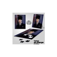 Asil Hobi Kalpaklı Sivil Mustafa Kemal Atatürk-Yapboz-Ayak Destekli Çerçeveli 42 Parça Puzzle