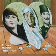 Asil Hobi Kalpli Mustafa Kemal Atatürk Annesi Ve Kız Kardeşi Puzzle Fotoğraf Baskılı 80 Parça Puzzle
