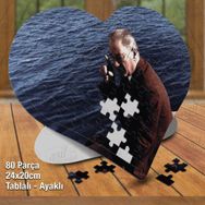 Asil Hobi Kalpli Mustafa Kemal Atatürk-Sahil Puzzle Fotoğraf Baskılı 80 Parça Puzzle