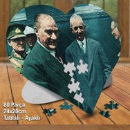 Asil Hobi Kalpli Mustafa Kemal Atatürk Ve İsmet İnönü Puzzle Fotoğraf Baskılı 80 Parça Puzzle