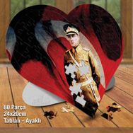 Asil Hobi Kalpli Üniformalı Gazi Mustafa Kemal Atatürk Puzzle Fotoğraf Baskılı 80 Parça Puzzle
