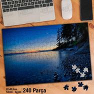 Asil Hobi Kanada Bölgesinde Sahil Kıyısında Gün Batımı-Yapboz-Ayak Destekli 240 Parça Puzzle