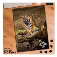 Asil Hobi Kaplan-Ağaç-Doğa-Vahşi Yaşam Yapboz-Ayak Destekli Çerçeveli 240 Parça Puzzle