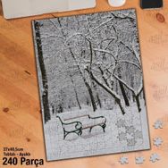 Asil Hobi Kar-Kış-Ağaçlar-Doğa-Manzara Yapboz-Ayak Destekli Çerçeveli 240 Parça Puzzle