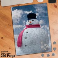 Asil Hobi Kardan Adam-Gökyüzü-Kış Kar Yapboz-Ayak Destekli Çerçeveli 240 Parça Puzzle
