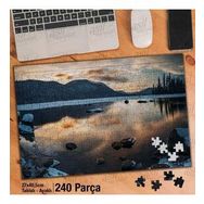 Asil Hobi Karlı Dağlar-Ağaçlar-Göl-Manzarası Yapboz-Ayak Destekli Çerçeveli 240 Parça Puzzle