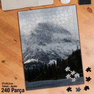 Asil Hobi Karlı Dağlar-Deniz-Ağaçlar-Manzara Yapboz-Ayak Destekli Çerçeveli 240 Parça Puzzle