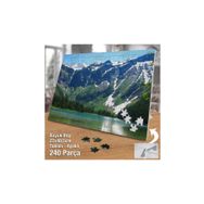 Asil Hobi Karlı Dağlar-Göl-Ağaçlar-Doğa-Manzara Yapboz-Ayak Destekli Çerçeveli 240 Parça Puzzle