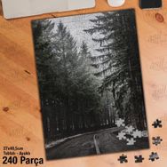 Asil Hobi Karlı Orman Yolu-Ağaçlar-Doğa Yapboz-Ayak Destekli Çerçeveli 240 Parça Puzzle