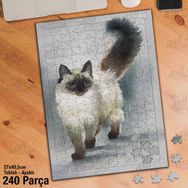 Asil Hobi Kedi Çizim-Ressam-Hayvan Yapboz-Ayak Destekli Çerçeveli 240 Parça Puzzle