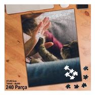 Asil Hobi Kedi-Sevimli Hayvan-Oyun Yapboz-Ayak Destekli Çerçeveli 240 Parça Puzzle