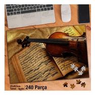 Asil Hobi Keman-Nota Defteri-Sanat-Müzik Yapboz-Ayak Destekli Çerçeveli 240 Parça Puzzle