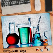 Asil Hobi Kimya-Laboratuvar-Simya-Deney Yapboz-Ayak Destekli Çerçeveli 240 Parça Puzzle