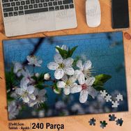 Asil Hobi Kiraz Ağacı-Kiraz Çiçeği Bahar-Doğa Yapboz-Ayak Destekli Çerçeveli 240 Parça Puzzle
