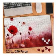 Asil Hobi Kırmızı Gelincik Çiçeği-Doğa-Manzara Yapboz-Ayak Destekli Çerçeveli 240 Parça Puzzle