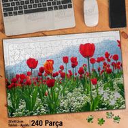 Asil Hobi Kırmızı Gelincikler-Doğa-Manzara-Tabiat Yapboz-Ayak Destekli Çerçeveli 240 Parça Puzzle
