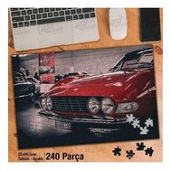 Asil Hobi Kırmızı-Nostalji-Otomobil-Araba Yapboz-Ayak Destekli Çerçeveli 240 Parça Puzzle