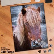 Asil Hobi Kısrak-At-Sevimli Hayvan-Doğa Yapboz-Ayak Destekli Çerçeveli 240 Parça Puzzle