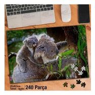 Asil Hobi Koala-Anne Ve Bebek Koala-Ağaç-Hayvan Yapboz-Ayak Destekli Çerçeveli 240 Parça Puzzle