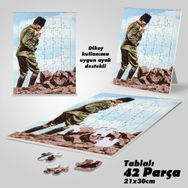 Asil Hobi Kocatepe Ve Üniformalı Mustafa Kemal Atatürk-Yapboz-Ayak Destekli 42 Parça Puzzle