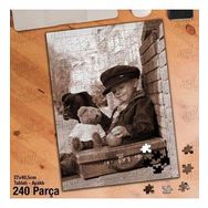 Asil Hobi Küçük Çocuk-Ayıcık-Köpek-Bavul Yapboz-Ayak Destekli Çerçeveli 240 Parça Puzzle