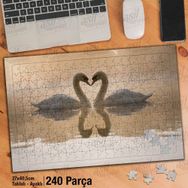 Asil Hobi Kuğu-Gölet-Aşk-Sevgi-Hayvan-Kuş Yapboz-Ayak Destekli Çerçeveli 240 Parça Puzzle