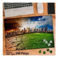 Asil Hobi Küresel Isınma-Toprak-Çimen-Yüksek Binalar-Yapboz-Ayak Destekli 240 Parça Puzzle