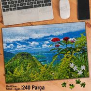 Asil Hobi Kuş Bakışı Manzara-Çiçek-Ağaçlar-Doğa-Yapboz-Ayak Destekli 240 Parça Puzzle