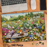 Asil Hobi Kuş Cenneti-Çiçekler-Doğa Yapboz-Ayak Destekli Çerçeveli 240 Parça Puzzle