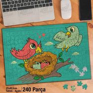 Asil Hobi Kuş Yuvası-Ağaç-Yavru Kuşlar Yapboz-Ayak Destekli Çerçeveli 240 Parça Puzzle