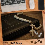 Asil Hobi Kutsal Kitap-Haç-Hırıstiyan-Din Yapboz-Ayak Destekli Çerçeveli 240 Parça Puzzle