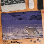 Asil Hobi Kutup Tilkisi-Kar-Soğuk-Beyaz-Doğa Yapboz-Ayak Destekli Çerçeveli 240 Parça Puzzle