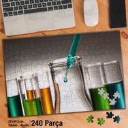 Asil Hobi Laboratuvar-Deney Tüpleri-Kimya-Simya Yapboz-Ayak Destekli Çerçeveli 240 Parça Puzzle