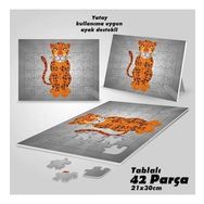 Asil Hobi Leopar-Vahşi Hayvan Yapboz-Ayak Destekli Çerçeveli 42 Parça Puzzle