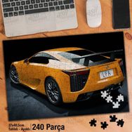 Asil Hobi Lüks Sarı Otomobil-Araba-Spor Araç Yapboz-Ayak Destekli Çerçeveli 240 Parça Puzzle