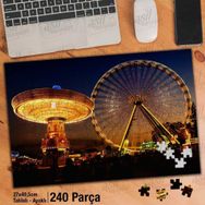 Asil Hobi Lunapark-Eğlence-Gece-Park Yapboz-Ayak Destekli Çerçeveli 240 Parça Puzzle