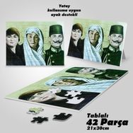 Asil Hobi Makbule Hanım-Zübeyde Hanım-Ali Rıza Bey-Yapboz-Ayak Destekli 42 Parça Puzzle