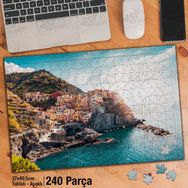 Asil Hobi Manarola-La Spezia-İtalya-Evler Yapboz-Ayak Destekli Çerçeveli 240 Parça Puzzle