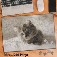 Asil Hobi Masum Yavru Kedi-Sevimli Hayvan-Doğa Yapboz-Ayak Destekli Çerçeveli 240 Parça Puzzle