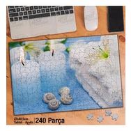 Asil Hobi Mavi Mum-Beyaz Çiçekler-Terapi-Yapboz-Ayak Destekli 240 Parça Puzzle