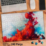 Asil Hobi Mavi Ve Kırmızı Dumanın Dansı-Tutku Yapboz-Ayak Destekli Çerçeveli 240 Parça Puzzle