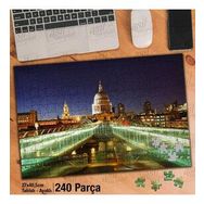 Asil Hobi Minare-Camii-Şehir-Manzara-Gece Yapboz-Ayak Destekli Çerçeveli 240 Parça Puzzle