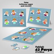Asil Hobi Minik Melekler-Çocuklar Yapboz-Ayak Destekli Çerçeveli 42 Parça Puzzle