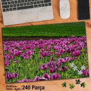 Asil Hobi Mor Gelincikler-Kır-Doğa-Manzara Yapboz-Ayak Destekli Çerçeveli 240 Parça Puzzle