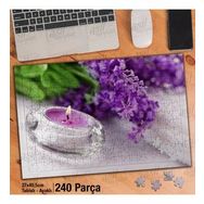 Asil Hobi Mor Leylak-Mum-Bitki-Çiçek Yapboz-Ayak Destekli Çerçeveli 240 Parça Puzzle